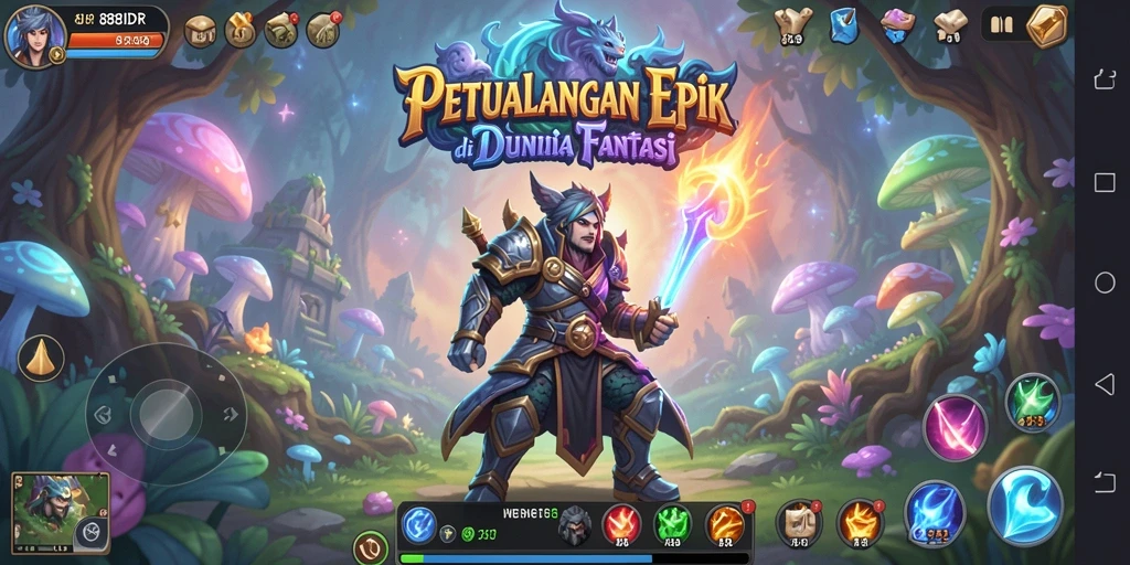 Tampilan gameplay RPG yang penuh aksi dan strategi.