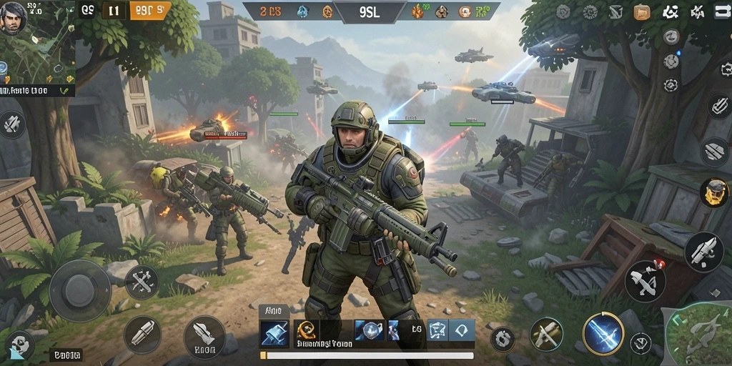 Tangkapan layar gameplay 9SL memperlihatkan aksi tembak-menembak yang intens dan grafis yang menakjubkan.