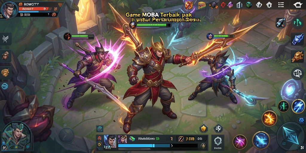Tampilan gameplay seru dalam BOWO77 dengan pertarungan strategis.