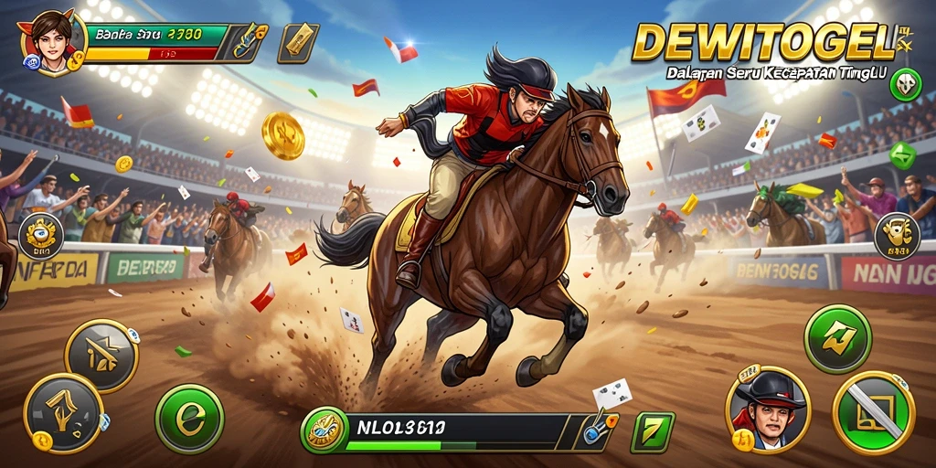 Screenshot gameplay DEWITOGEL dengan aksi balapan yang intens.