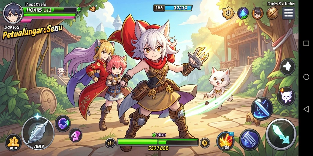 Gameplay seru HOKI65 yang menampilkan aksi karakter anime.