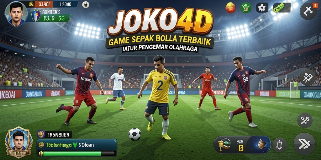 Tampilan gameplay menampilkan momen-momen seru dalam pertandingan sepak bola.