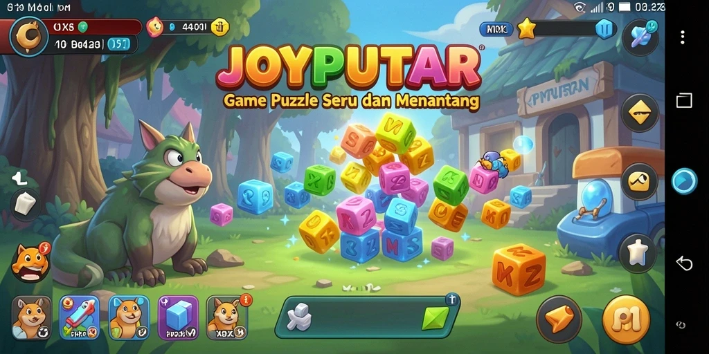 Tampilan gameplay seru JOYPUTAR dengan berbagai teka-teki menantang.