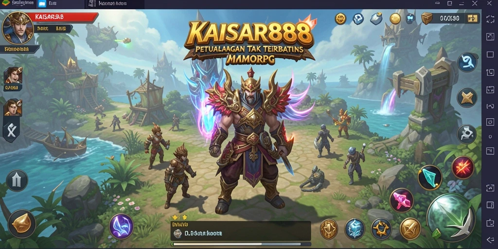 Tampilan gameplay KAISAR888 yang menakjubkan dengan grafis RPG.