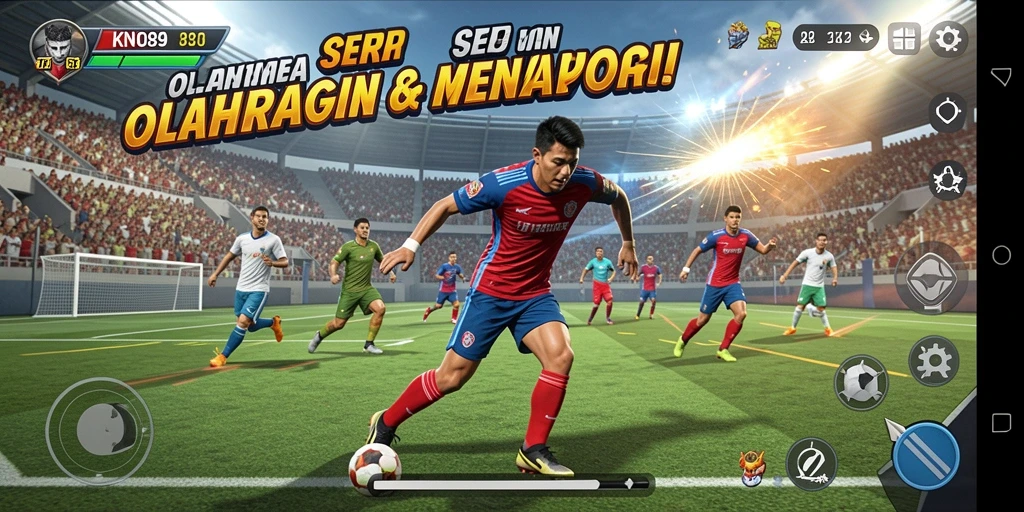 Tampilan gameplay KNO89 dengan aksi olahraga yang mendebarkan.