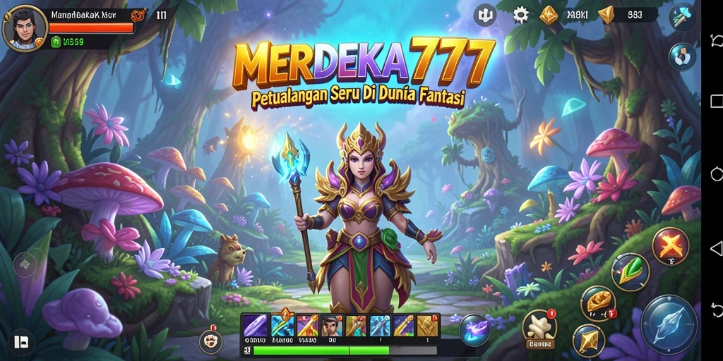 Screenshot gameplay <strong>MERDEKA777</strong> yang menunjukkan petualangan epik dan karakter menarik.