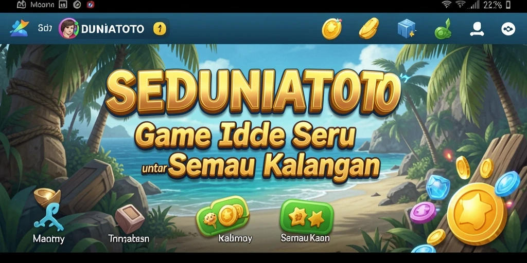 Tampilan gameplay SEDUNIATOTO yang menarik dan penuh warna.