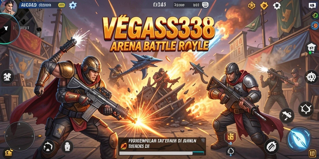 Tampilan gameplay mendebarkan dari VEGAS338 di arena Battle Royale.